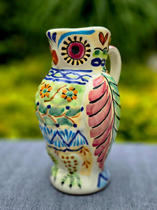 Owl Water Pitcher 9" Hight 40 Oz Happy Borders