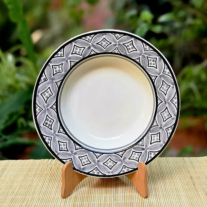 Pasta Plates Set (2 pieces) Black and whiteDish SetGorky Gonzalez Store240912 - 05