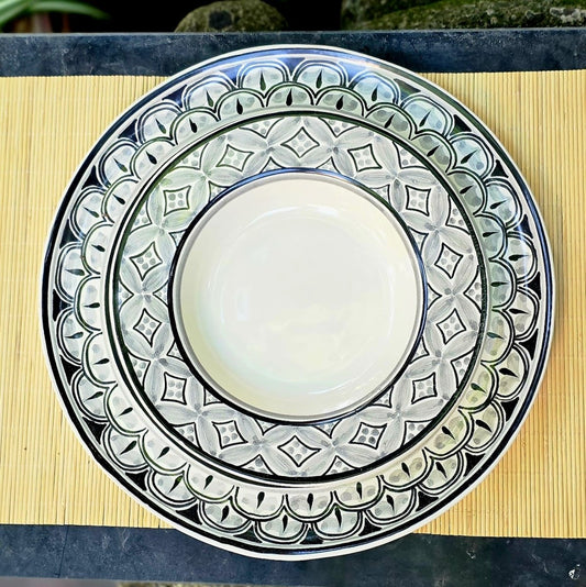 Pasta Plates Set (2 pieces) Black and whiteDish SetGorky Gonzalez Store240912 - 05