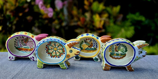Pig Snack Bowl 9x5 in Set of 4 Happy BorderssalseraGorky Gonzalez Store240727 - 28