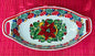 Poinsettia Oval Bowl with handles / Serving Piece Christmas Colors