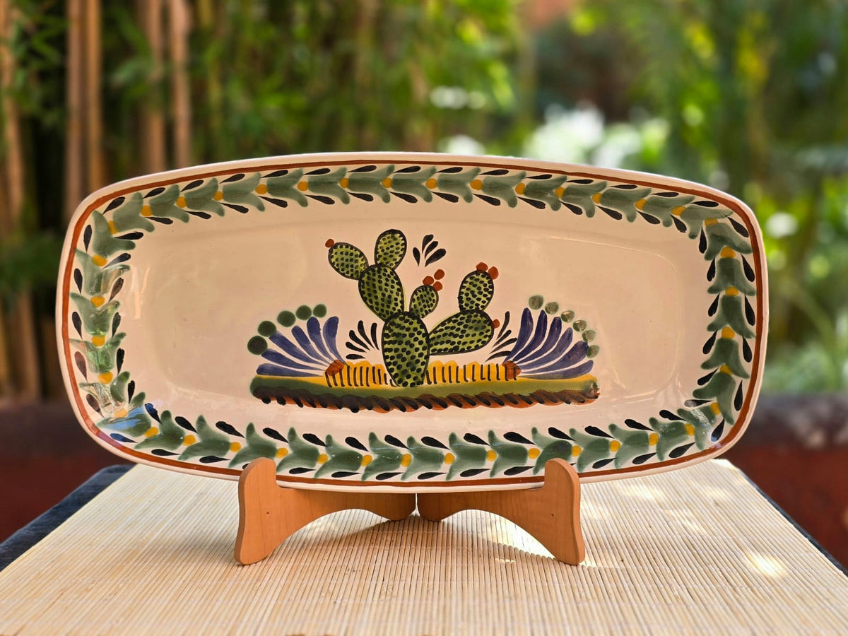 Prickly Pear Rectangular Long Platter 14.6 X 7.1 in MultiColors