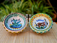 Prickly pear and LongHorn Flower Shape Mini Snack Bowl 5 in D - Set of 2 - MultiColors