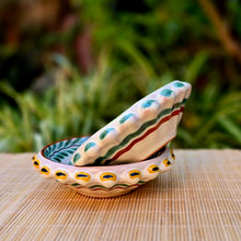 Prickly pear and LongHorn Flower Shape Mini Snack Bowl 5 in D - Set of 2 - MultiColors
