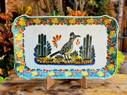 RoadRunner Bird Tray Rectangular Platter 16.9"x10.6" MultiColorsTrayGorky Gonzalez Store241219 - 01