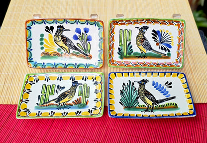 Roadrunner Mini Rectangular Tray 3.9 X 5.5" Set of 4(Pieces) Multicolors