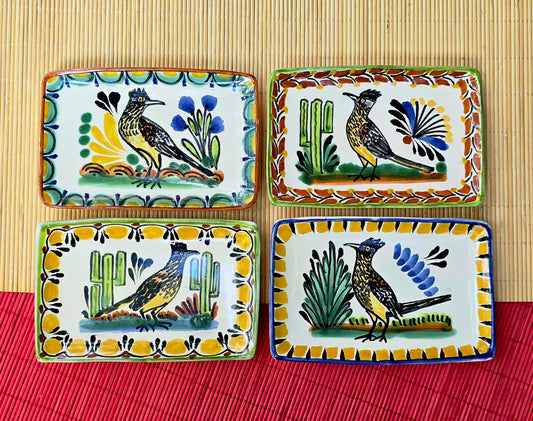 Roadrunner Mini Rectangular Tray 3.9 X 5.5" Set of 4(Pieces) Multicolors