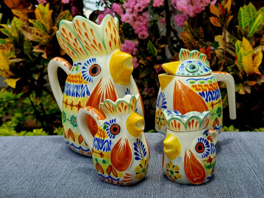 Rooster Set of 4 pieces Happy BordersCreamerGorky Gonzalez Store240820 - 02
