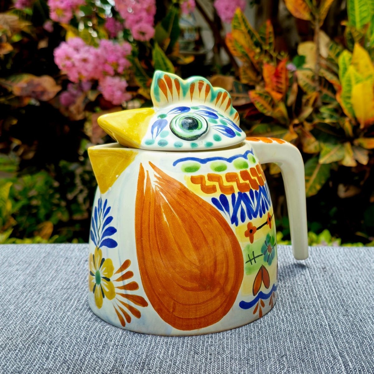 Rooster Tea Pot 6.3" Hight Happy BordersTea PotGorky Gonzalez Store240814 - 06