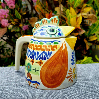 Rooster Tea Pot 6.3" Hight Happy BordersTea PotGorky Gonzalez Store240814 - 06