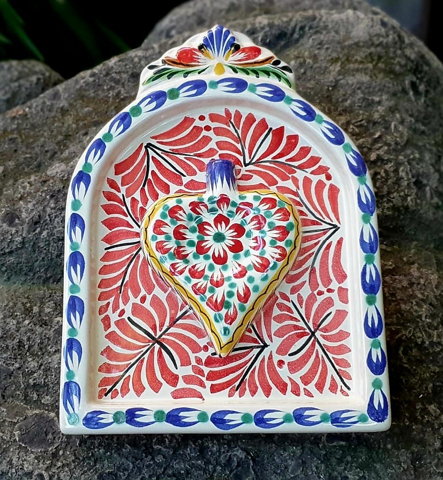 Decorative Heart Altarpiece 8.9" Height MultiColors