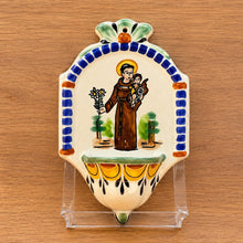 St Antonio Holy Water Fountain 7"H x 4.8 W MultiColors