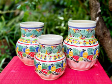 Flower Vase Ribbed MultiColors