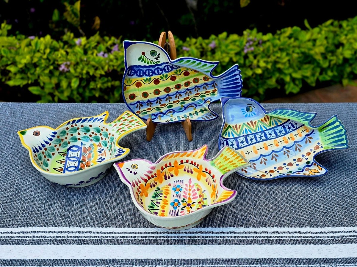 Mexican Ceramics Bird Cereal Bowl and Snack Happy borders Ceramics