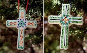 Ornament Cross Set of 2 MultiColors