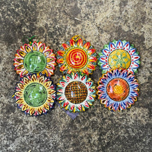Ornament Sun Flower Flat Set of 6 MultiColors