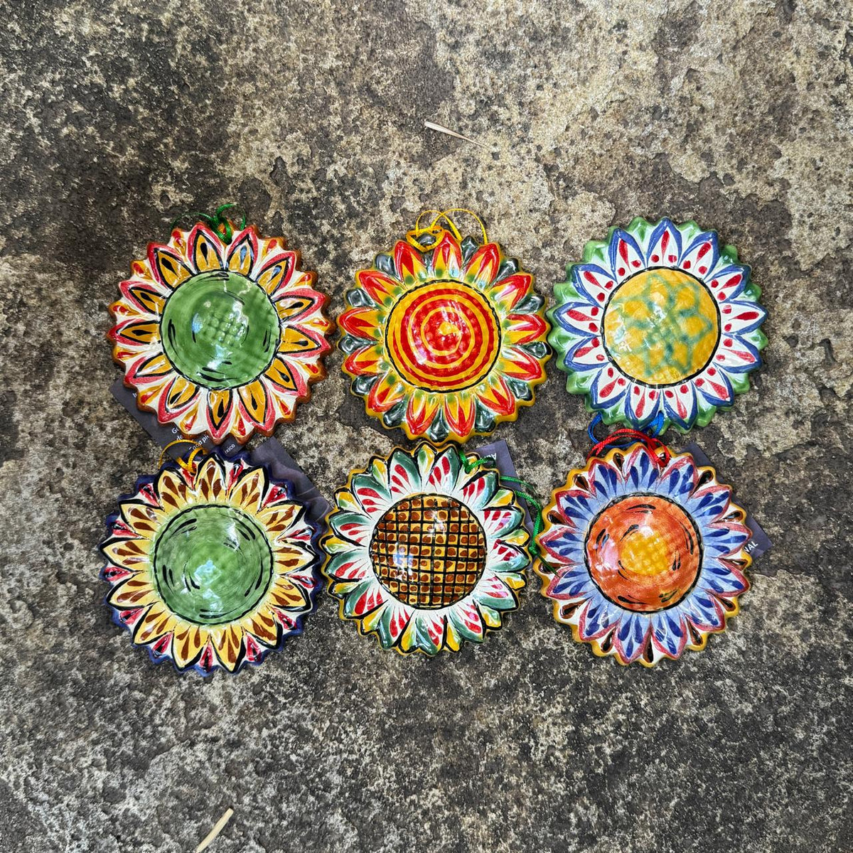 Adorno Flor del Sol Juego de 6 Multicolores 