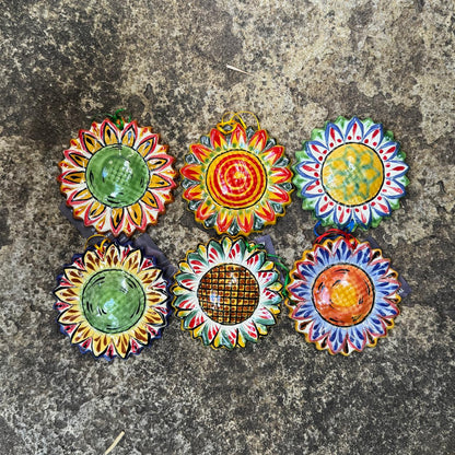 Adorno Flor del Sol Juego de 6 Multicolores 