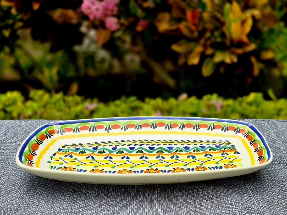Tray Mini Rectangular Platter 14.6 X 7.1 in - Happy BordersTrayGorky Gonzalez Store240814 - 02