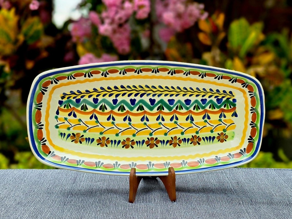 Tray Mini Rectangular Platter 14.6 X 7.1 in - Happy BordersTrayGorky Gonzalez Store240814 - 02