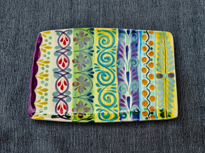 Tray / Rectangular Plate 9.8 X 6.7" Happy BordersTrayGorky Gonzalez Store240823 - 01