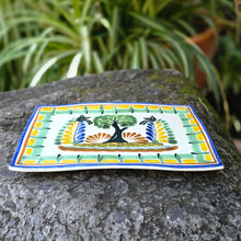 Bandeja para Árbol Wave Rectangular 7.9 X 5.3" Colores Amarillo-Verde 