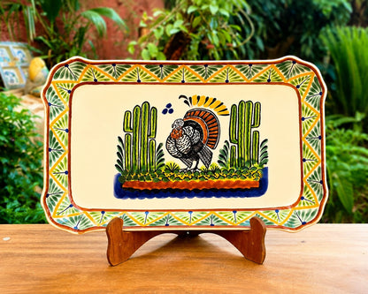 Turkey Tray Rectangular Platter 16.9"x10.6" MultiColors
