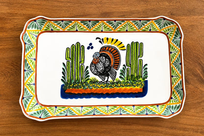 Turkey Tray Rectangular Platter 16.9"x10.6" MultiColors