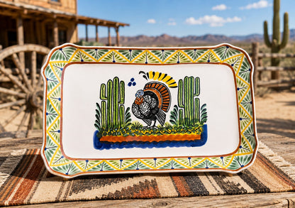Turkey Tray Rectangular Platter 16.9"x10.6" MultiColors