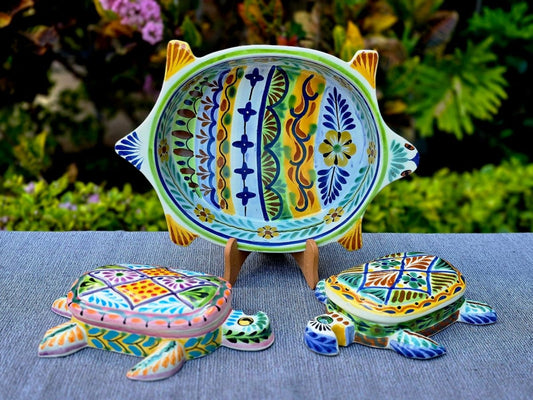 Turtle Salad Bowl and two turtle box - Happy BordersSalad BowlGorky Gonzalez Store240805 - 01