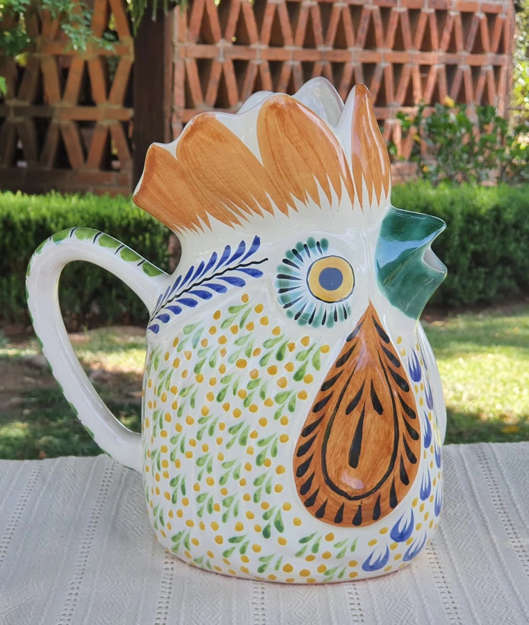 Rooster Water Pitcher 10" Height 54 Oz MultiColors - C