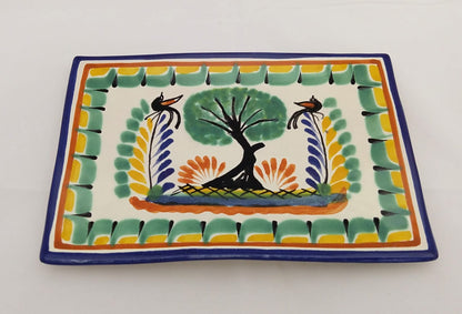 Tree Tray Wave Rectangular 7.9 X 5.3" Yellow-Green Colors