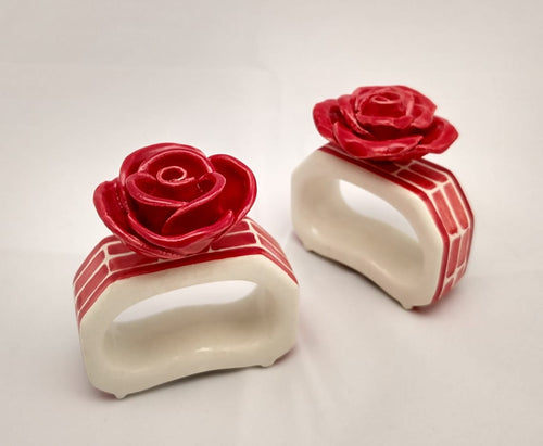 Napking Ring Rectangular Set of 2 Rosa Figure