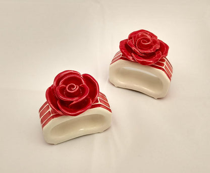 Napking Ring Rectangular Set of 2 Rosa Figure