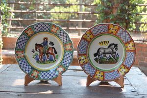 Cowboy Flower Shape Dinner Plate Set of 2 in colors 11" D