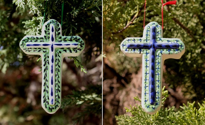 Ornament Cross Set of 2 Multi-colors