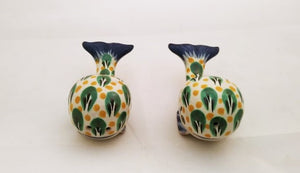 Whale Salt and Pepper Shaker Set Green-Yellow Colors