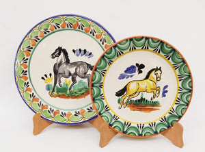 Horse Charger Dinner Plate 10 & 8.7" D Set of 2 Multicolor