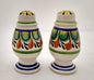 Spinning Salt and Pepper Shaker Set Green-Terracota Colors