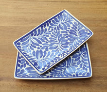 Bread Rectangular Plate / Tapa Plate 5.5 x 3.9" Milestones Blue and White