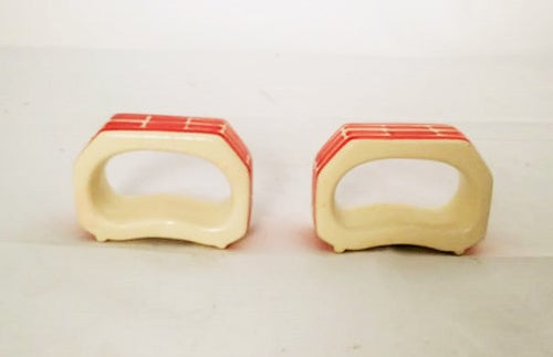 Napking Ring Rectangular Set of 2 red colors