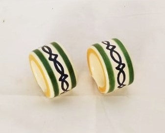 Napking Ring Round Set of 2 green colors