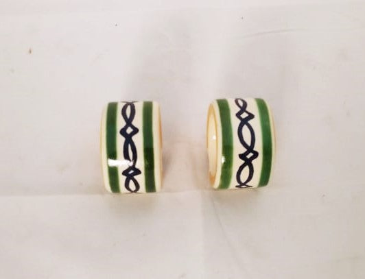 Napking Ring Round Set of 2 green colors