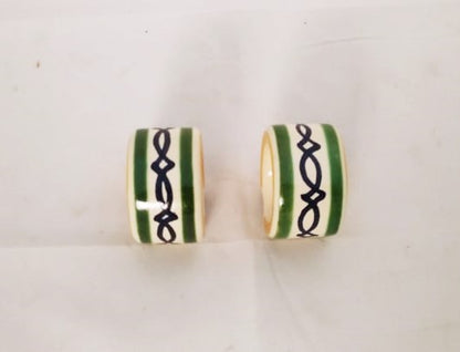 Napking Ring Round Set of 2 green colors