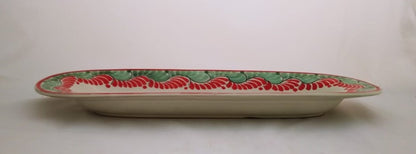 Plato Largo Ovalado Poinsettia 17.3*5.5" colores navideños