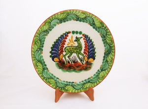 Deer Decorative / Serving Platter 13.8" D Green Colors