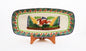 Fuente Rectangular Rabbit Mini Tray 14,6 X 7,1 en Colores Verde-Terracota