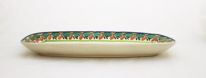 Fuente Rectangular Rabbit Mini Tray 14,6 X 7,1 en Colores Verde-Terracota