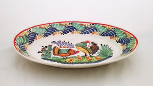 Rooster Family  Decorative / Serving Oval Platter MultiColors