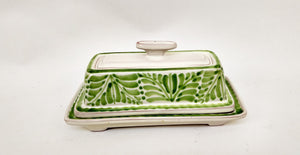 Butter Dish in Green Colors - Mexican Pottery by Gorky Gonzalez